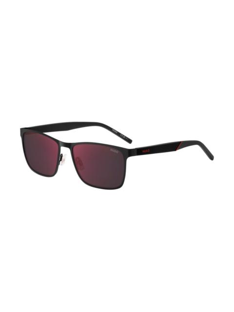 HUGO BLACK-STEEL SUNGLASSES WITH TEXTURED TEMPLES