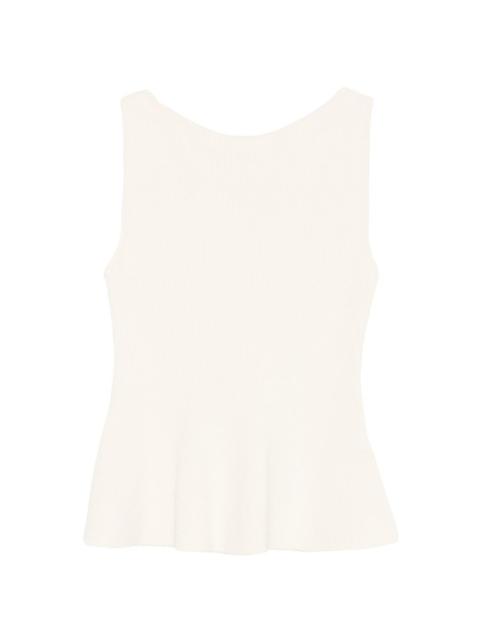 RÓHE ribbed-knit peplum top