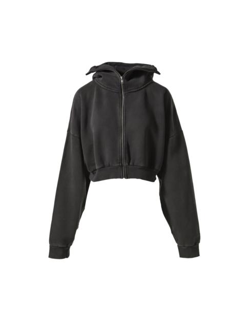 entire studios CROPPED FULL ZIP / WASHED BLACK