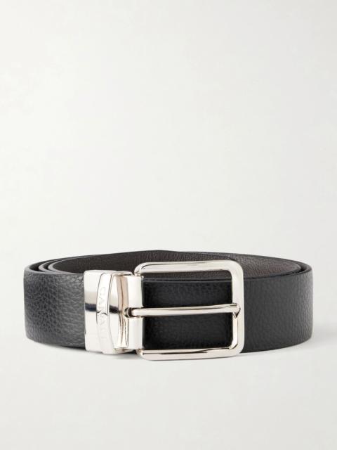 Canali 3.5cm Reversible Leather Belt Black