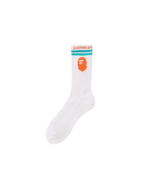 BAPE Ape Head Line Socks 'White'