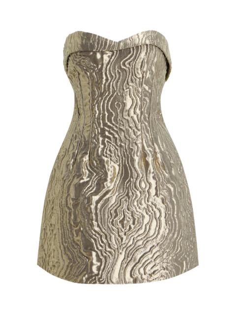 SIMKHAI Darcie Metallic Taffeta Mini Dress