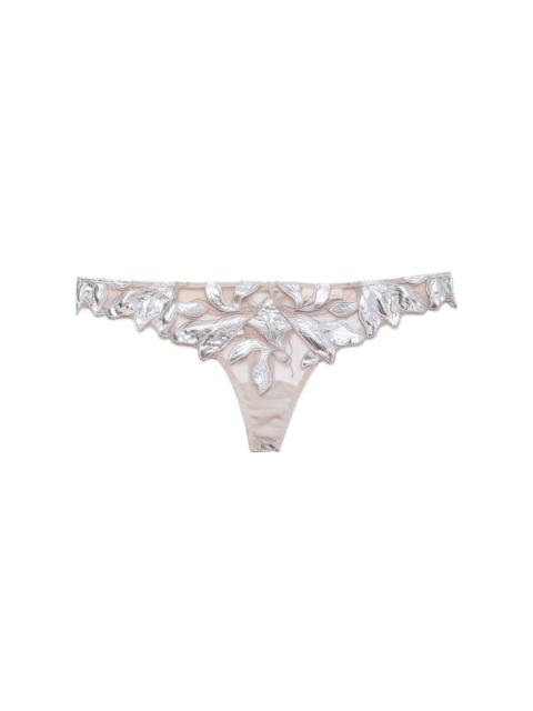 Fleur du Mal Lily Embroidery Hipster Thong