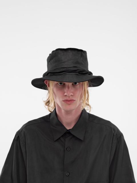 Yohji Yamamoto Black Flax Bucket Hat