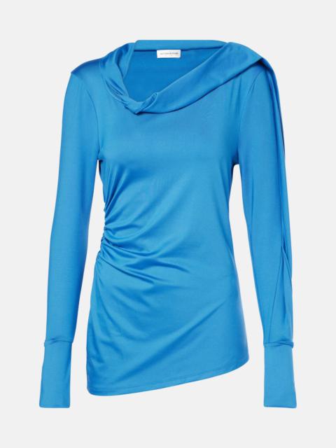 Victoria Beckham Ruched asymmetric jersey top