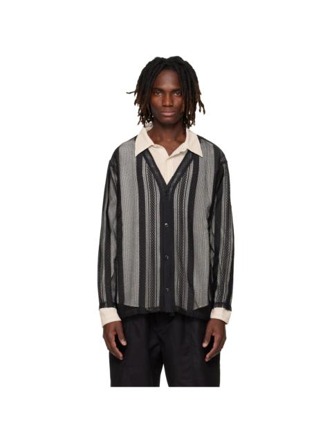 South2 West8 Black Poly Lace V-neck Cardigan