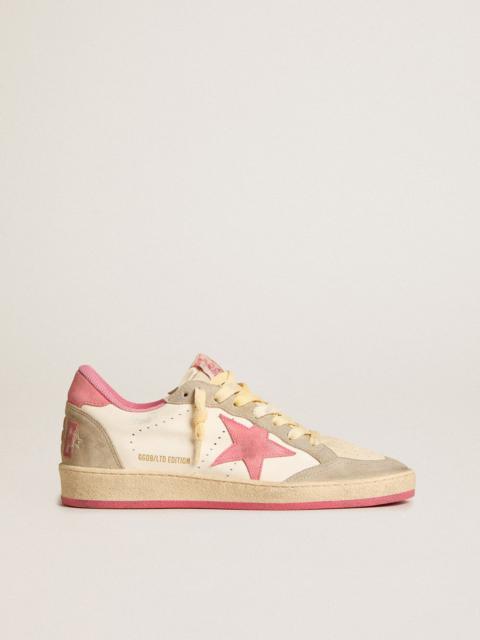 Ball Star LTD in nappa with pink suede star and dove-gray inserts