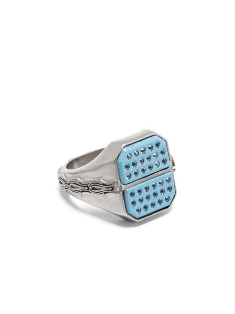 Maison Margiela enamel rhinestone-embellished signet ring