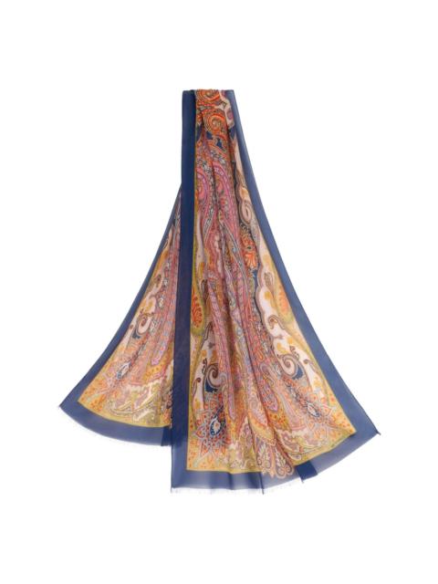 paisley-print silk scarf