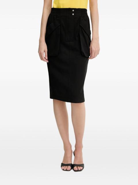 PINKO elasticated cotton midi skirt