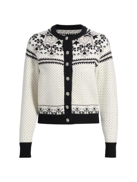 GENERATION LOVE Women's Sade Fair Isle-Inspired Cardigan - Black Ivory Grey