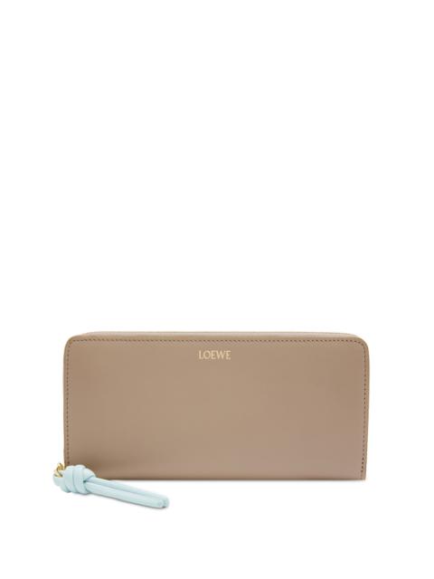 Loewe Knot zip around wallet in shiny nappa calfskin