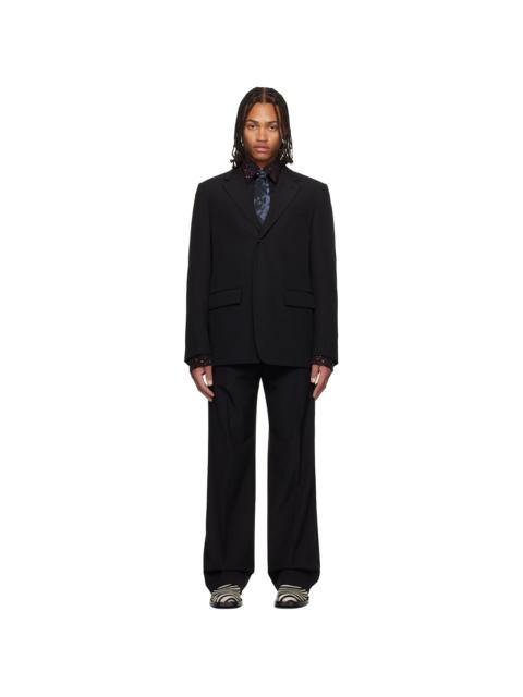 Dries Van Noten Black Wool Suit