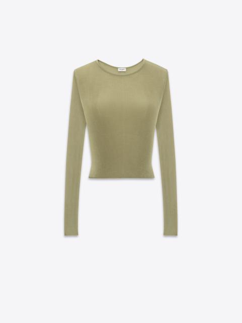 SAINT LAURENT cropped top in ribbed knit