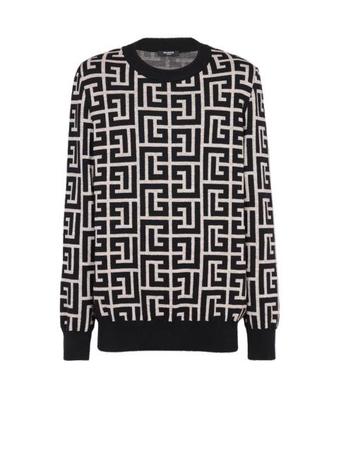 Balmain Wool sweater with Balmain monogram