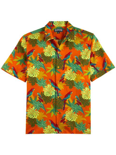Vilebrequin Men Bowling Shirt Linen and Cotton 1998 Les Perroquets