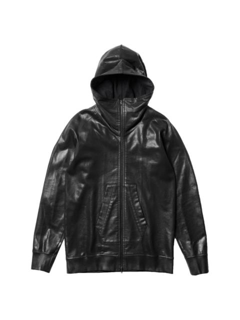 coated finish hooded jacket