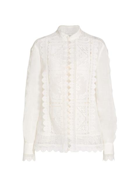 Zimmermann Women's Aster Embroidered Blouse - Ivory