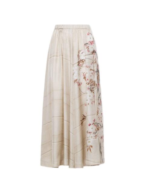 Pierre-Louis Mascia Aloe A-line silk midi skirt