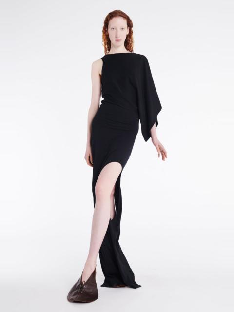 A.W.A.K.E. MODE ASYMMETRIC MAXI DRESS WITH CUTOUT BLACK