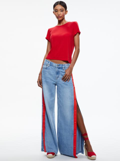 Alice + Olivia ROLA WIDE LEG SNAP SIDE JEAN