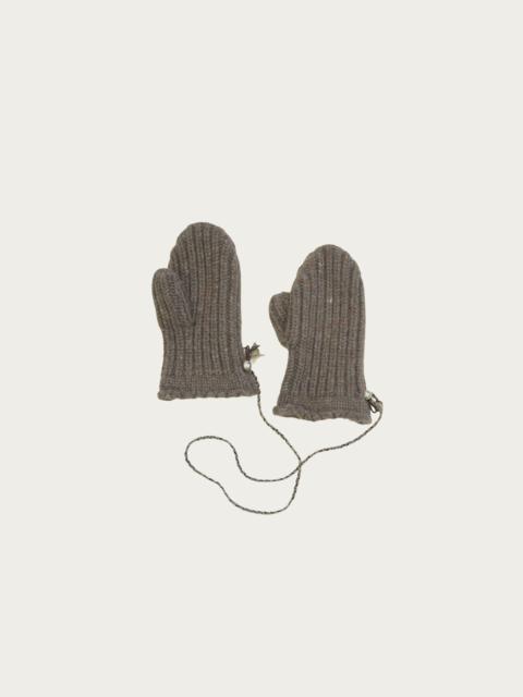 Aviva Jifei Xue Knit Mittens - Flecked Light Brown