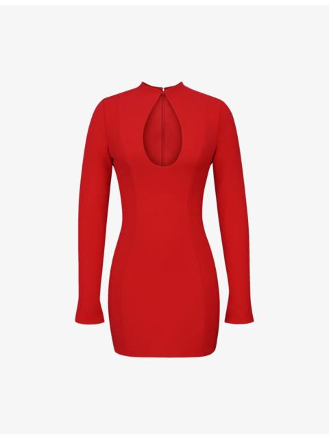 House of CB Lotus Keyhole-Detail Stretch-Crepe Mini Dress