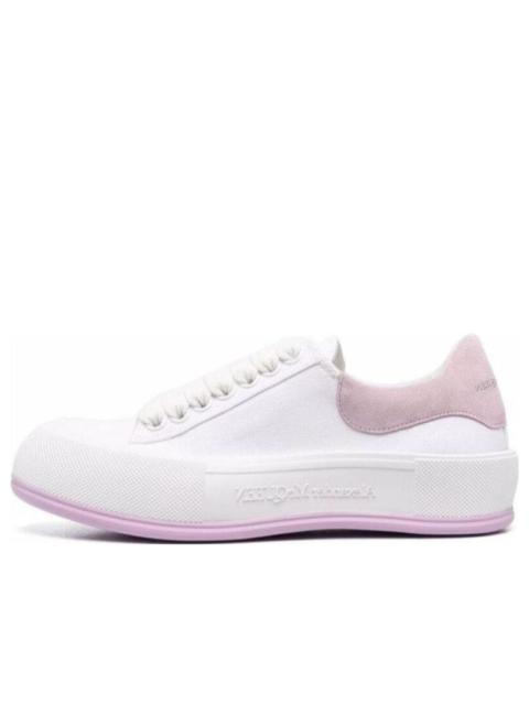 Alexander McQueen (WMNS) Alexander McQueen Deck Skate Plimsoll Lace Up 'White Lilac' 654593W4MV79490