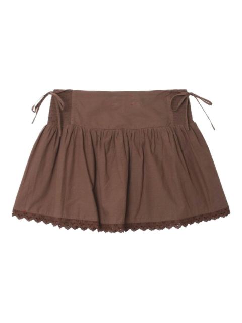 XÍRENA Paloma lace-trimmed smocked skirt