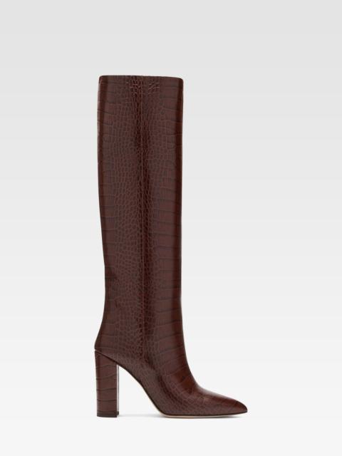 PARIS TEXAS Croc-effect leather boot
