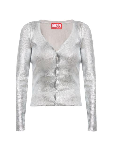 metallic knitted cardigan