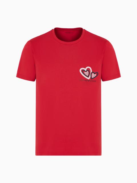 EMPORIO ARMANI VALENTINE’S DAY CAPSULE COLLECTION REGULAR-FIT LOUNGEWEAR T-SHIRT