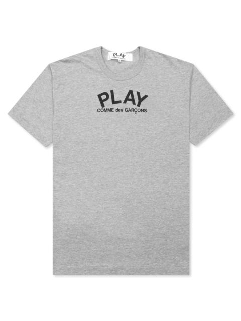 Comme des Garçons PLAY COMME DES GARCONS PLAY WOMEN'S SMALL TEXT T-SHIRT - GREY