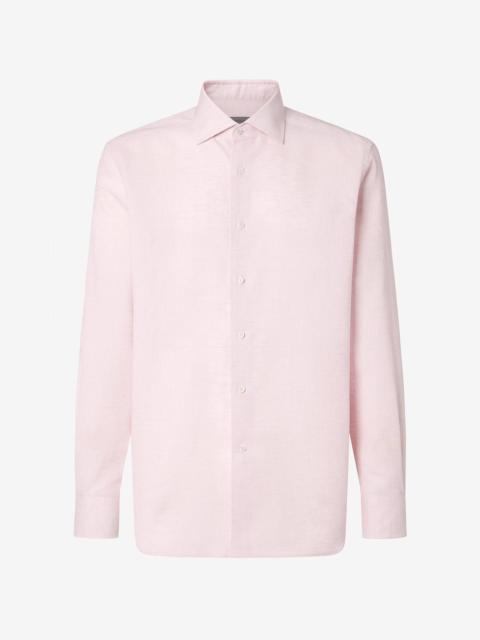 CORNELIANI Pink chambray linen shirt