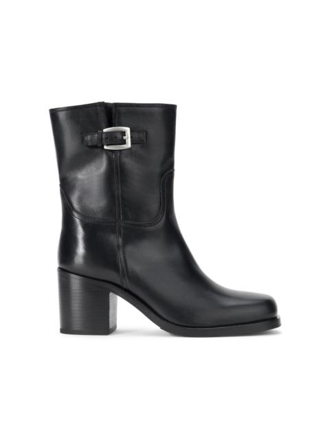 STAUD Brooklyn Leather Ankle Boots black
