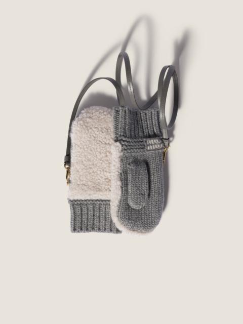 Miu Miu Wool, cashmere and shearling mittens