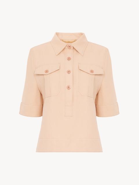 Chloé POLO SHIRT IN COTTON GABARDINE