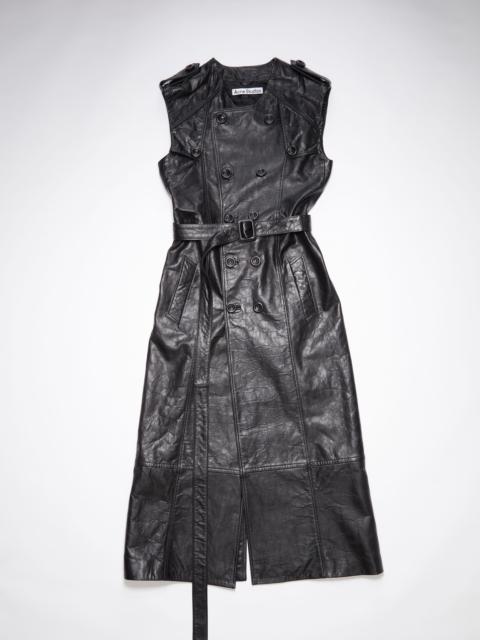 Acne Studios Double-breasted maxi leather waistcoat - Black