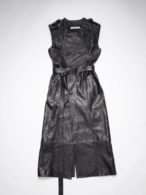 Acne Studios Double-breasted maxi leather waistcoat - Black
