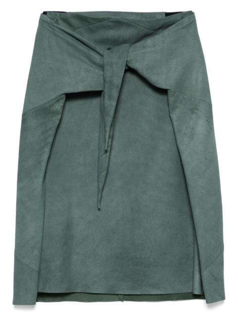 Rick Owens leather midi skirt