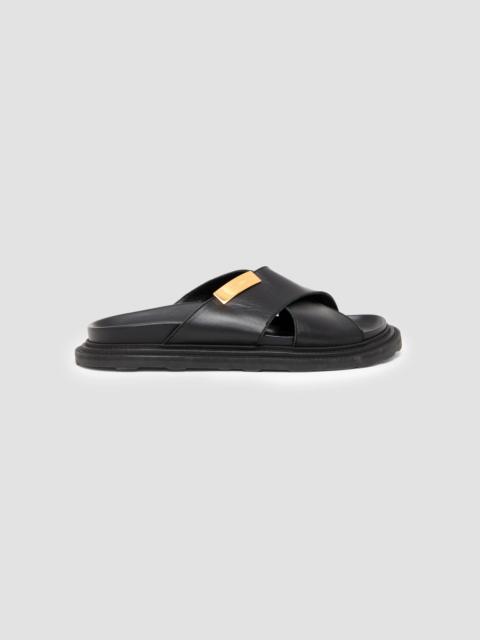 Moschino Men's Faux-Leather Mule Sandals - Black