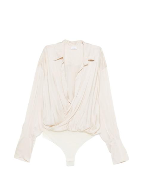 THE ANDAMANE Paloma polo-collar wrap bodysuit