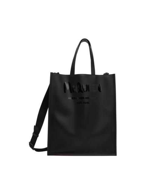 Alexander McQueen Black Graffiti Logo Edge Tote