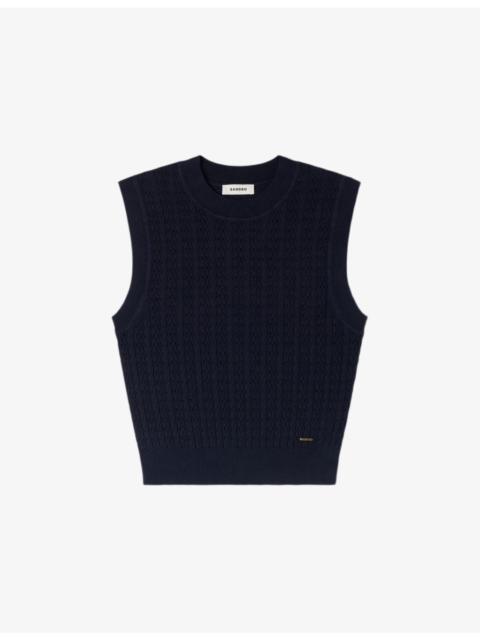 Sandro Textured Sleeveless Knitted Jumper