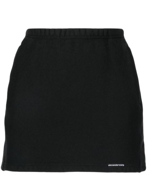 alexanderwang.t Mini Skirt In Classic Cotton Terry With Logo Waistband