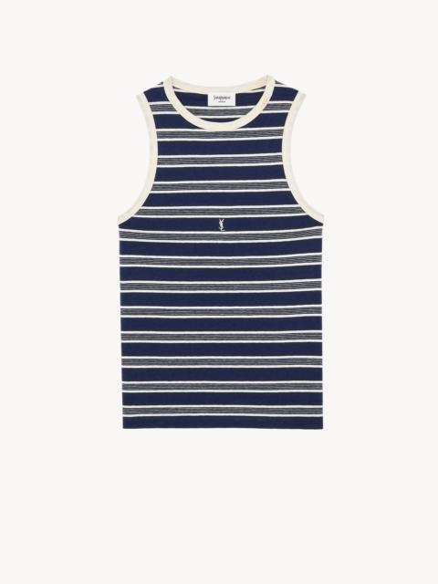 SAINT LAURENT CASSANDRE TANK TOP IN STRIPED COTTON JERSEY