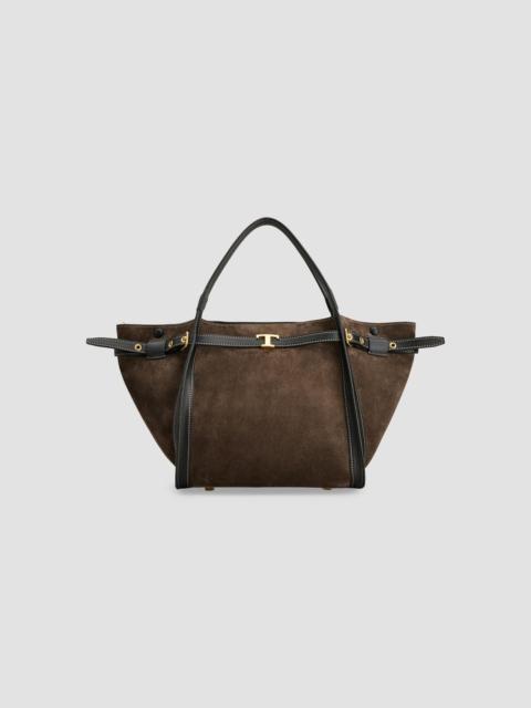 Tod's Women's Suede Small Shopping Bag - Palissandro Nero
