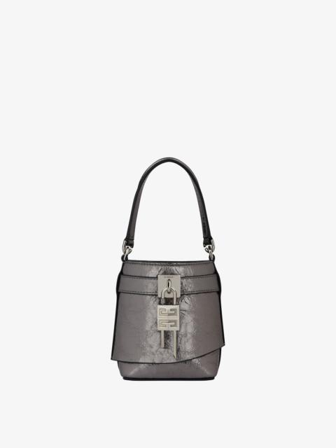 Givenchy MICRO SHARK LOCK BUCKET BAG IN LAMINATED LEATHER