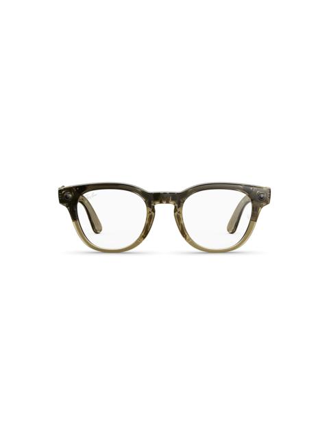 Ray-Ban Ray-Ban Meta Scriber Optics (Gen 2), Shiny Transparent Stone Beige, Clear Lenses