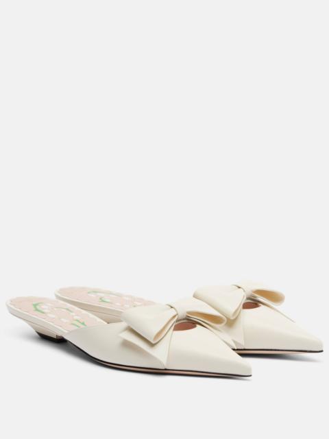 Valentino Bow-detail leather mules